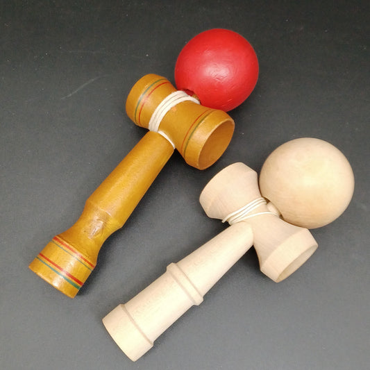 Used Kendama Japanese Vintage Classic Toy 2 pcs Made in Japan 6.7 - 7.5 in