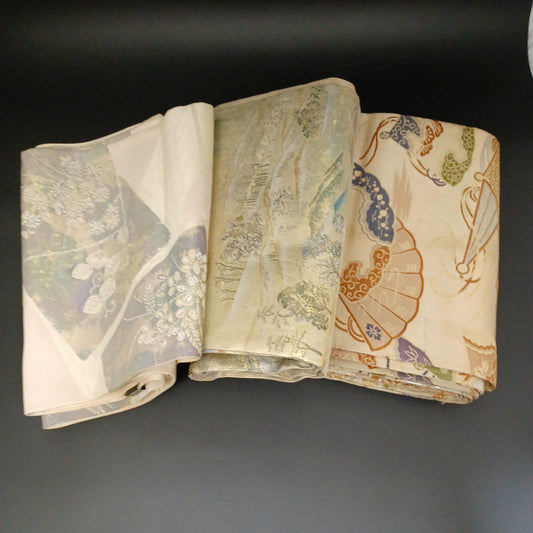 Used Women Kimono Obi 3 pcs Belt Silk Made in Japan Japanese vintage traditional