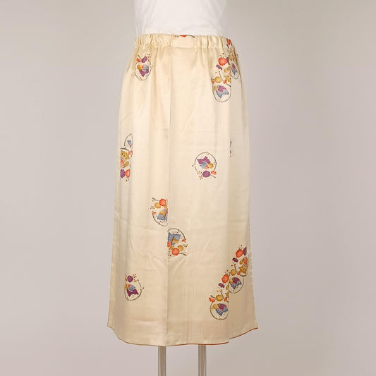 Vintage Japanese Silk Skirt – Upcycled from Kimonos – Handmade in Japan – One of a Kind Prototype – Elegant Eco Fashion