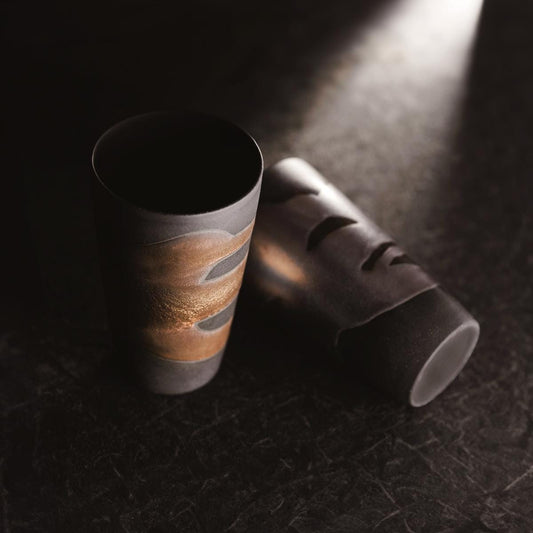 Made in Japan Awasaka Kinshō Kiln Tabata Pottery Workshop Frothing Cup Pair for Gift Birthday Thanksgiving Wedding| Forgot Souvenir