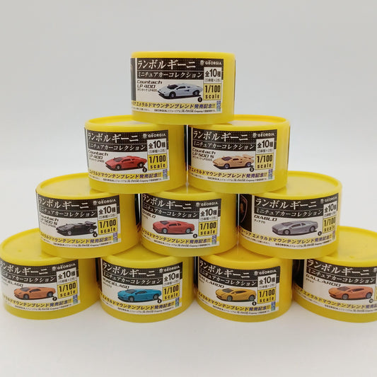 1/100 Lamborghini miniature car collection Complete 10 pieces Japanese Canned Coffee Campaign Products 2006