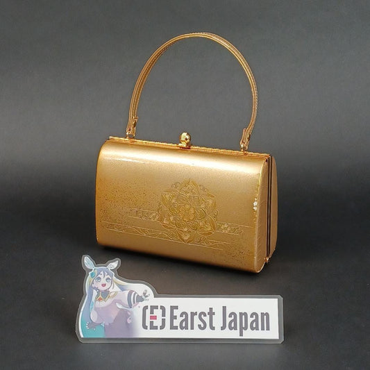 Used Kimono handbag Gold color Japanese traditional purse for kimono