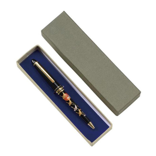 Japanese Makie Ballpoint Pen – Gold or Silver Lacquer – Crane Design – Made in Japan by Higashide Shikki – Luxury Gift for Any Occasion