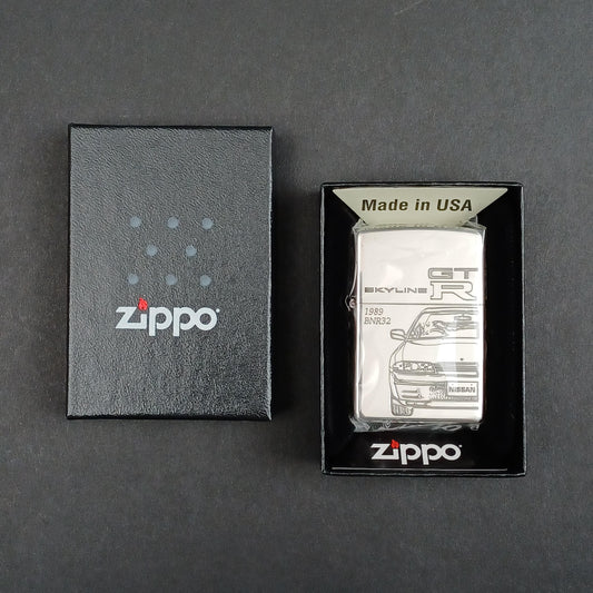 Used Zippo – Nissan Skyline GT-R BNR32 Lighter – 50th Anniversary – Japan Exclusive – Rare JDM Collectible Gift – GTR Fan Must-Have