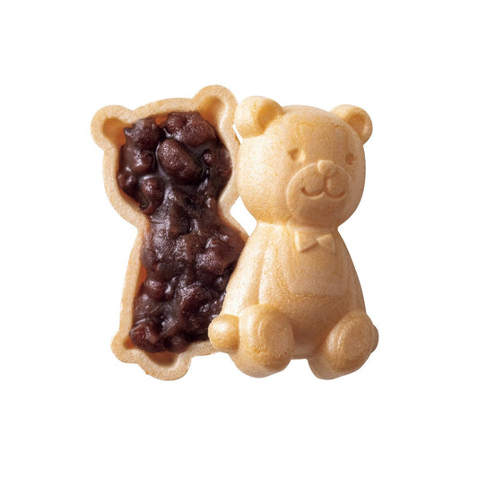 Bear-Shaped Monaka (1 Piece) with Handmade Warabi Mochi Japanese Dessert Combo