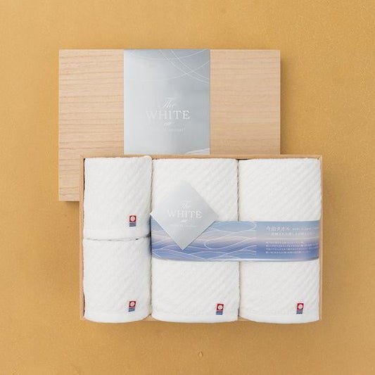 Made in Japan Imabari Towel The White 2 Bath Towels & 2 Hand Towels 100% Cotton Wooden box for Gift For Gift Birthday Thanksgiving Wedding