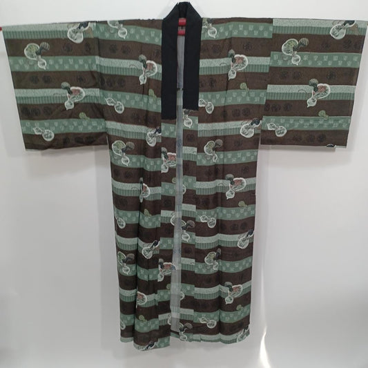 Used Men's Kimono Juban Bottle gourd Cotton Japanese traditional kimono underwear