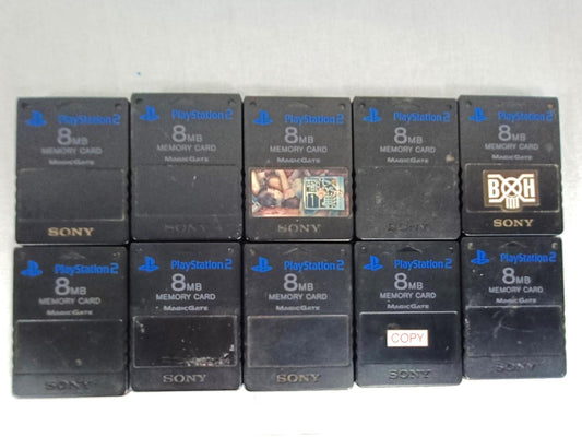 Used Sony PS2 8MB Official Memory Card Black 10 pcs | Genuine PlayStation 2 Save Data Unit | Tested Working