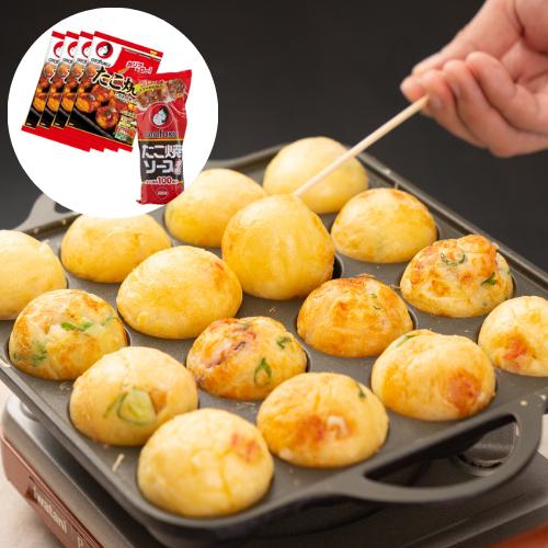 Takoyaki Pan Non-Stick Aluminum 26.8x20.5cm – Gas Stove Only – Otafuku Flour & Sauce Set – Japan Street Food Kit| Forgot Souvenir