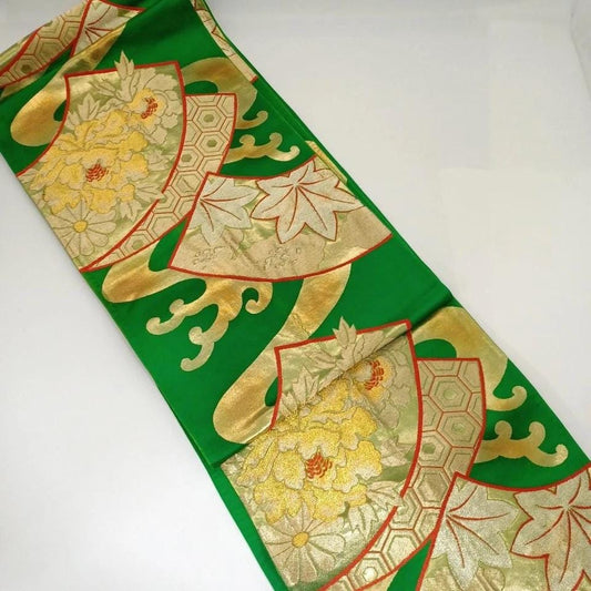 Used Fukuro Obi (Formal Double-Layer Obi) Kimono Obi, Japanese vintage traditional kimono belt