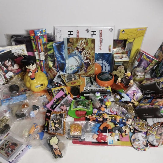 Used Dragon Ball Mixed Lot Figures Keychains Badges Toys Stationery Cards Japan Anime Collection Junk Incomplete Damaged Goods Bundle