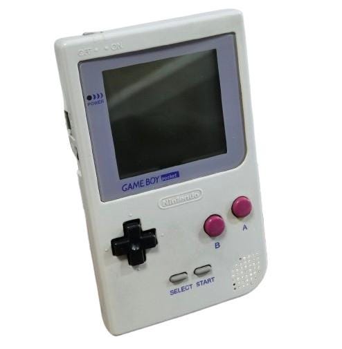 Used Nintendo Game Boy Pocket White Console | MGB-001 Vintage Japan Handheld Tested | Retro Gaming Collectible Display Item