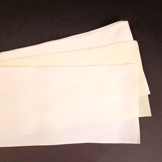 Used White Plain Hanhaba Obi – Simple Half Width Kimono Belt for Yukata or Casual Wear – Minimalist Japanese Obi – Made in Japan