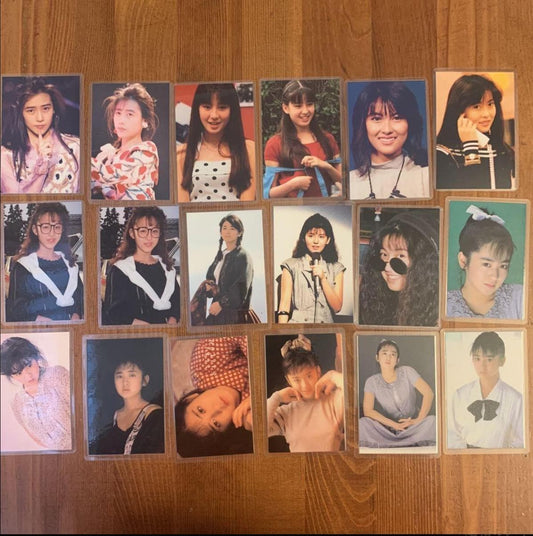 Used Japanese Showa Idol Bromide Photos - 18pc Lot Vintage Set Featuring Miho Nakayama, Shizuka Kudo, Rie Miyazawa, & Yui Saito