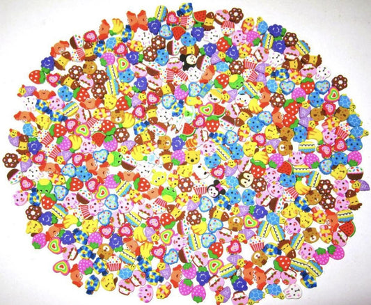 Unused 700+ Cute Japanese Mini Erasers Set Kawaii Stationery Bulk Lot for Kids Party Favors, DIY Craft & Collectors Gift