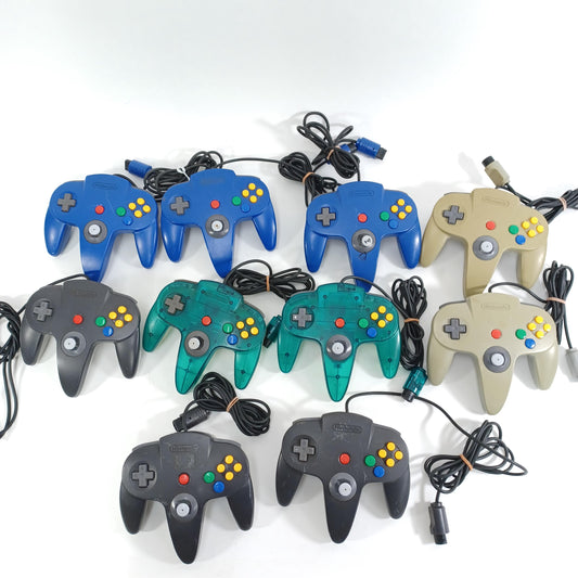 Official Nintendo 64 N64 Controller Lot of 10 – OEM SHVC-004 – Tested Japan Import – Region Free – Loose Stick for Repair