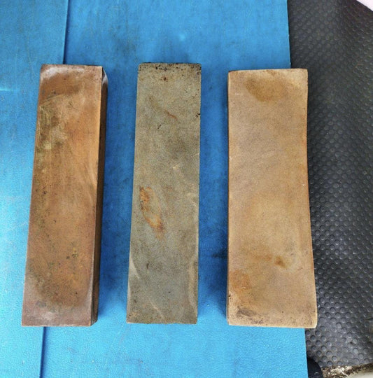 Used Japanese Whetstone Set of 3 - Sharpening Stone for Knives, Vintage Kitchen & Craft Tools, Made in Japan