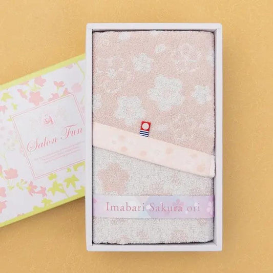 Japanese Imabari Cherry Blossom Face Towel - Pink Sakura Pattern, Soft Absorbent Cotton Towel Made in Japan, Wedding Gift