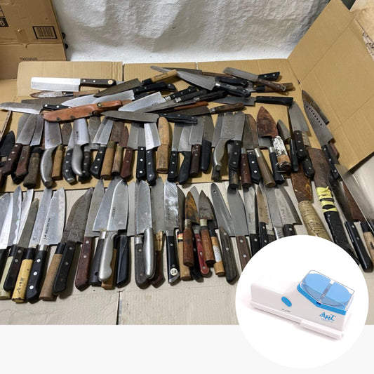 Used Japanese Chef Knives Lot of 98 – Santoku, Nakiri, Deba – For Parts or Repair – Japan Import – Vintage Kitchen Tools| Forgot Souvenir