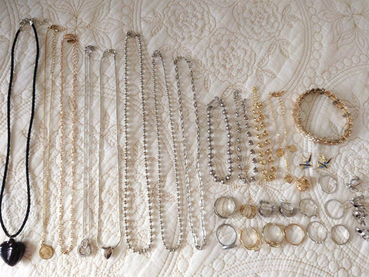 Used Jewelry Lot Bulk Set Necklace Ring Bracelet Earrings Silver Gold Tone JUNO LUNA EARTH