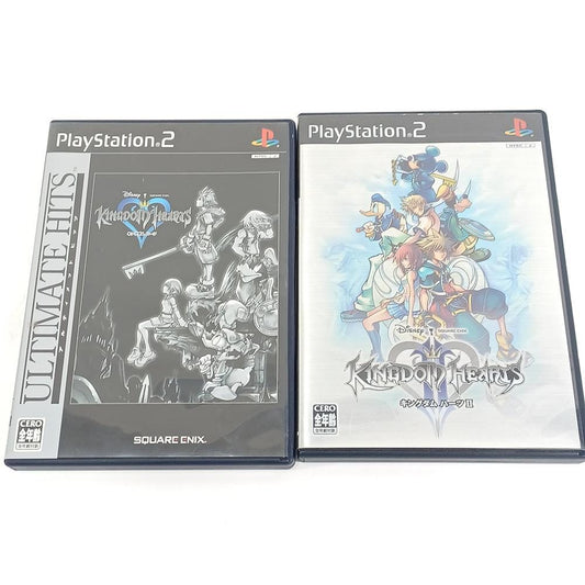 Used Kingdom Hearts 1 & 2 Japanese PS2 Game Set Sony PlayStation 2 NTSC-J Disney Final Fantasy RPG Lot